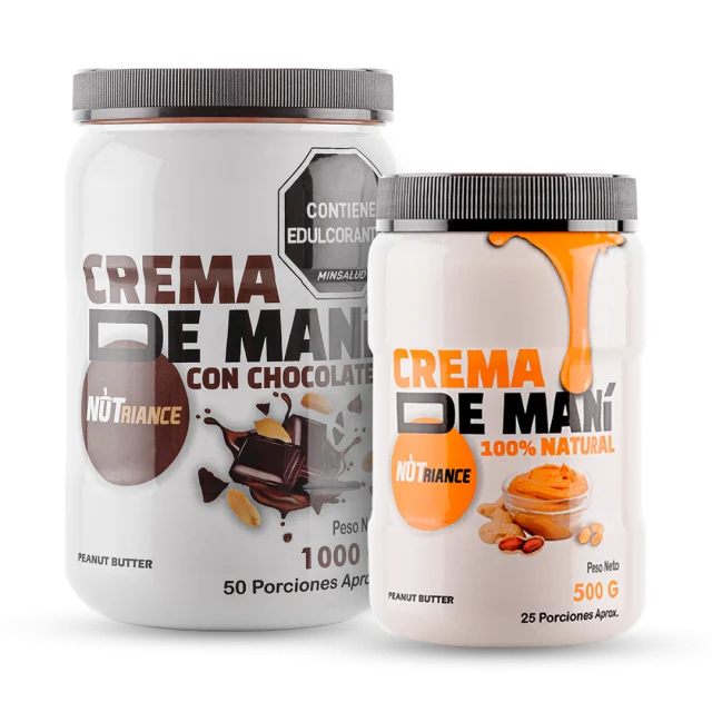Poder ProteicoCrema de Maní chocolate 1000 gramos Crema de Maní natural 500 gramos Nutrición Proteínas Deportiva