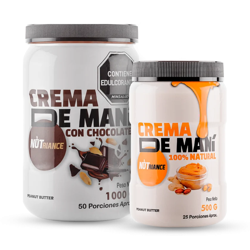 Poder ProteicoCrema de Maní chocolate 1000 gramos Crema de Maní natural 500 gramos Nutrición Proteínas Deportiva