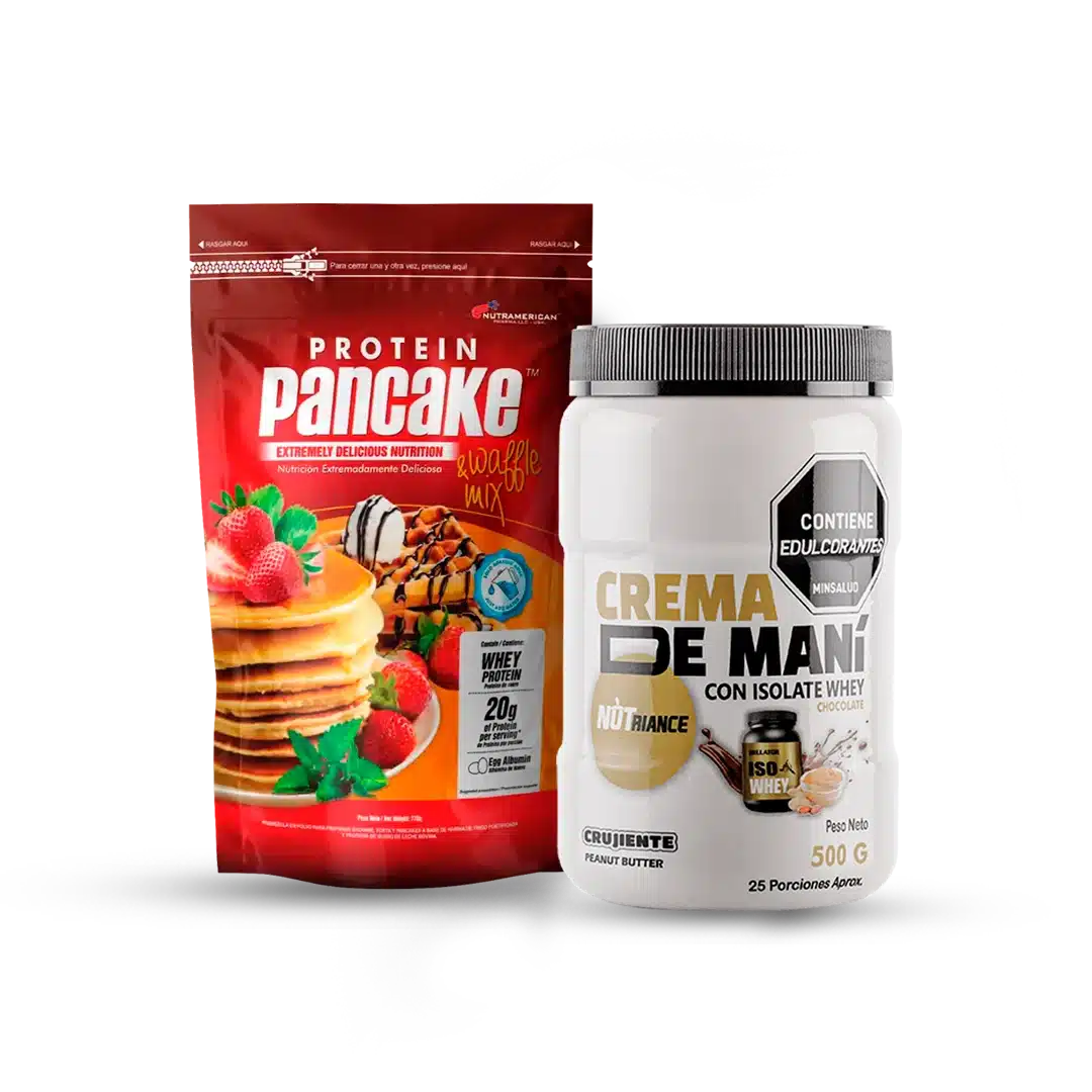 PROTEIN PANCAKE Y WAFFLE CON CREMA DE MANI ISO 500 GRAMOS Nutrición Proteínas Deportiva
